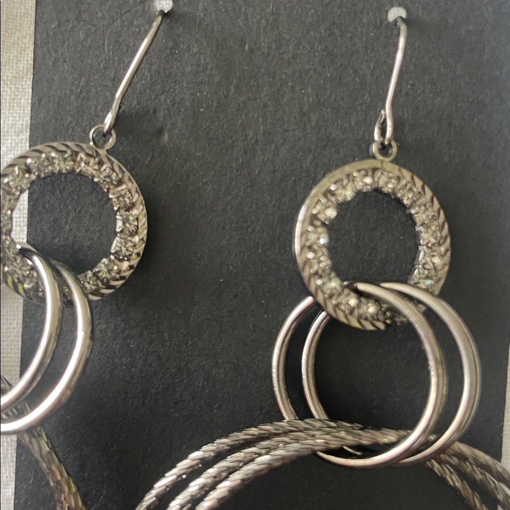 Cache Silver Multi-Hoop Earrings - Picture 2 of 4